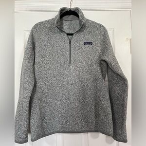 Patagonia Better Sweater 1/4 Zip Jacket Fleece Lined Womens Gray Sz Med Branded